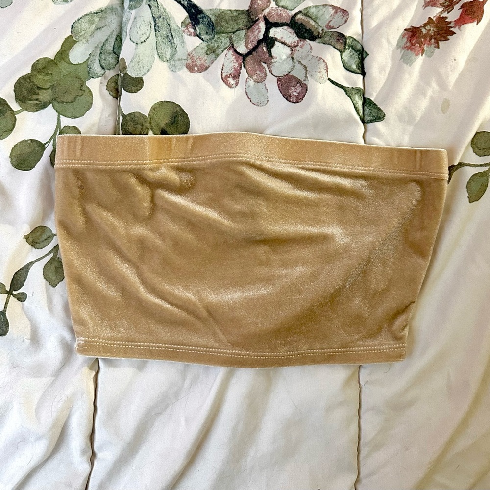Gold Velvet Tube Top